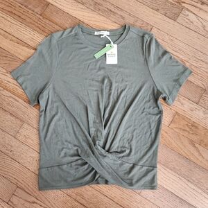 Womens Marine Layer Lexi Rib Twist Front Top Size Large